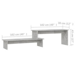 Berkfield Tv Cabinet Concrete Grey 180X30X43 Cm Engineered Wood - thumbnail 7