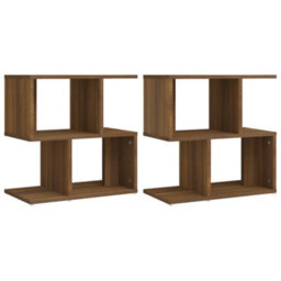Berkfield Modern Bedside Cabinets 2 Pcs Brown Oak 50X30X51.5 Cm Engineered Wood - thumbnail 1