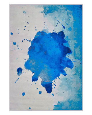 Beliani Paint-Splatter Area Rug, Multicolour Blue, 140 X 200 Cm - Contemporary Short Pile Rectangular Rug - image 1