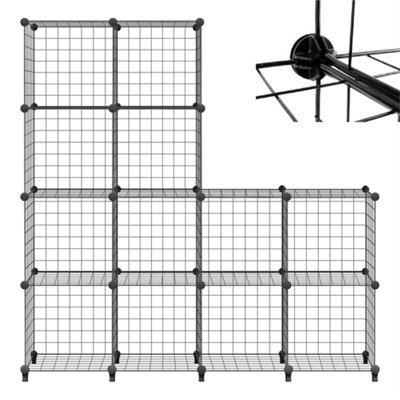 12 Cube Storage Shelf Rack Diy Wire Grid Bookcase Display Cabinet Organiser - image 1