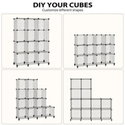 12 Cube Storage Shelf Rack Diy Wire Grid Bookcase Display Cabinet Organiser - thumbnail 5