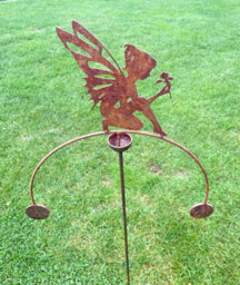 Poppy Forge Fairy Sitting Wind Rocker Double Bare Metal/ready To Rust - Steel - W54 X H148.5 Cm - thumbnail 4