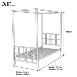 X Rocker Xr Living Fern Led 4 Poster Double Bed - White - thumbnail 5