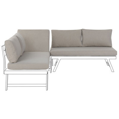 Beliani Outdoor Cushion Cover Set Coccorino Taupe - image 1