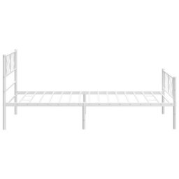 Berkfield Metal Bed Frame With Headboard And Footboard White 107X203 Cm - thumbnail 6