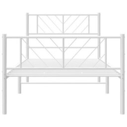 Berkfield Metal Bed Frame With Headboard And Footboard White 107X203 Cm - thumbnail 5