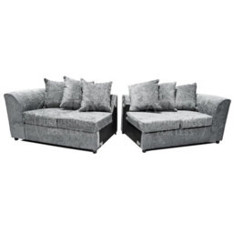 Furnishings For Less UK Monaco Chenille Fabric Long 4 Seater Sofa  Light Grey - thumbnail 2