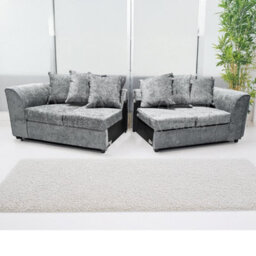 Furnishings For Less UK Monaco Chenille Fabric Long 4 Seater Sofa  Light Grey - thumbnail 4