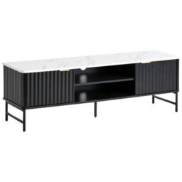 Beliani Tv Stand Glastonbury Marble/ Black