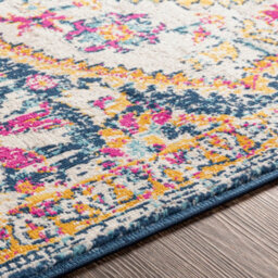 Livabliss Floransa-Vintage Yellow Blue Beige Orange Traditional Boho Living Dining Bedroom Rug 200 X 275 Cm Easy Care, Non Shedding - thumbnail 3
