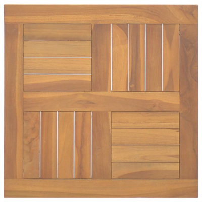 Berkfield Durable Square Table Top 50X50X2.5 Cm Solid Wood Teak - image 1