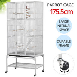 Yaheetech White Rolling Metal Bird Cage With Detachable Stand Large - thumbnail 4