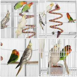 Yaheetech White Rolling Metal Bird Cage With Detachable Stand Large - thumbnail 5