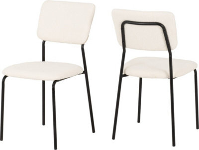 Seconique Sheldon Chairs Set Of 4 In Ivory Boucle Fabric - image 1