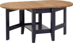 Seconique Santos Drop Leaf Coffee Table Navy Blue With Distressed Waxed Pine Top - thumbnail 2