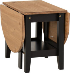 Seconique Santos Drop Leaf Coffee Table Navy Blue With Distressed Waxed Pine Top - thumbnail 3