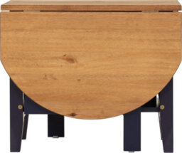 Seconique Santos Drop Leaf Coffee Table Navy Blue With Distressed Waxed Pine Top - thumbnail 4