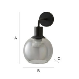 Valuelights Bellamy Pair Of Black Glass Globe Rechargeable Wall Lights - thumbnail 8