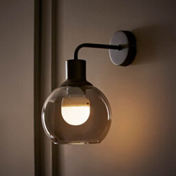 Valuelights Bellamy Pair Of Black Glass Globe Rechargeable Wall Lights - thumbnail 2