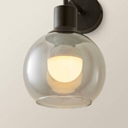 Valuelights Bellamy Pair Of Black Glass Globe Rechargeable Wall Lights - thumbnail 5