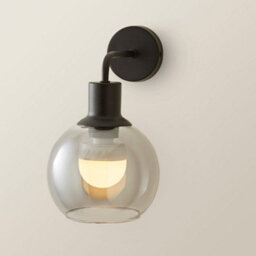 Valuelights Bellamy Pair Of Black Glass Globe Rechargeable Wall Lights - thumbnail 4