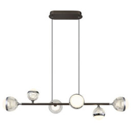 Luminosa Lighting Luminosa Untsy Bar Pendant Ceiling Light Titanium Color Brushed 6X Led Dimmable 2700-6000K Remote Control - thumbnail 3