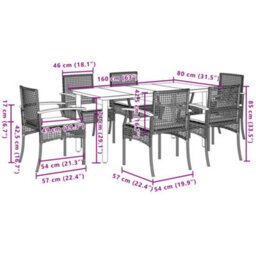 Berkfield 7 Piece Garden Dining Set With Cushions Beige Poly Rattan - thumbnail 7
