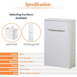 Plum&clay Eden Gloss White Back To Wall Toilet Wc Unit Bathroom Furniture - thumbnail 6