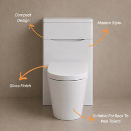 Plum&clay Eden Gloss White Back To Wall Toilet Wc Unit Bathroom Furniture - thumbnail 5