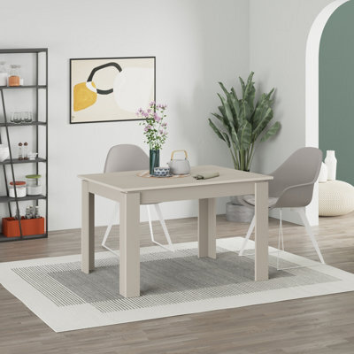 Decortie Tolmen Dining Table Rectangular Extendable Table For 4 Seater Contemporary Kitchen Table 120Wcm Living Room, Sandstone - image 1