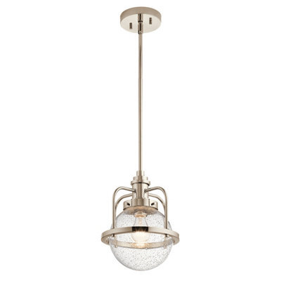 Luminosa Lighting Luminosa Kichler Triocent Globe Pendant Ceiling Light Polished Nickel, Ip44 - image 1