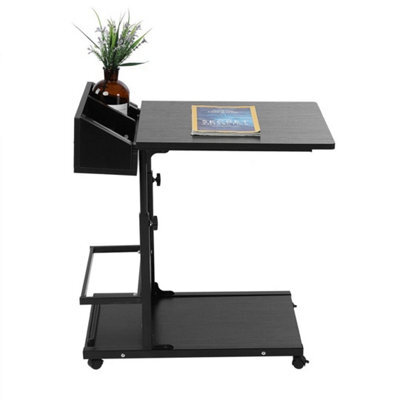 Black Over Bed Chair Table Desk Hospital Height Adjustable Overbed Laptop Stand - image 1