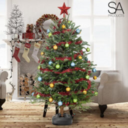 Sa Products Automatic Christmas Tree Stand For Real Tree - For Xmas Trees Up To 9Ft With 12Cm Trunk - thumbnail 2
