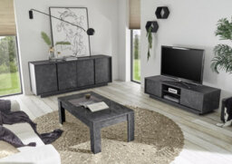 FurniComp LTD Furnicomp Glacia 2 Door 139Cm Black Marble Effect Tv Stand - thumbnail 3