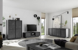 FurniComp LTD Furnicomp Glacia 2 Door 139Cm Black Marble Effect Tv Stand - thumbnail 4