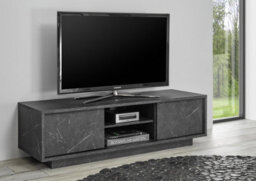 FurniComp LTD Furnicomp Glacia 2 Door 139Cm Black Marble Effect Tv Stand - thumbnail 1