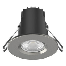 FNX Bathrooms Riga Uno 6W Dimmable Led Downlight Ip65 Bathroom & Outdoor Fire Rated Warm White Brushed Nickel Bezel Energy Saving - thumbnail 1