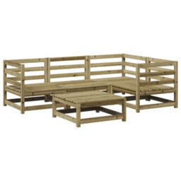 Walplus 5 Piece Garden Sofa Set Impregnated Wood Pine - Cushion Not Included - thumbnail 2