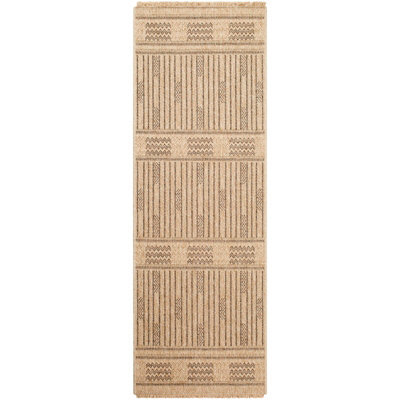 Livabliss Mirage-Cottage Tan Brown Fringe In- & Outdoor Jute-Look Rug 80 X 220 Cm Easy Care, Non Shedding - image 1