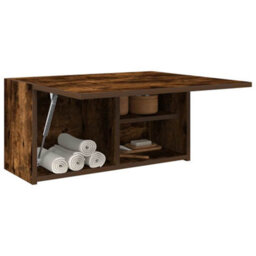 Walplus Bathroom Wall Cabinet Smoked Oak 60X25X30 Cm Engineered Wood - thumbnail 4