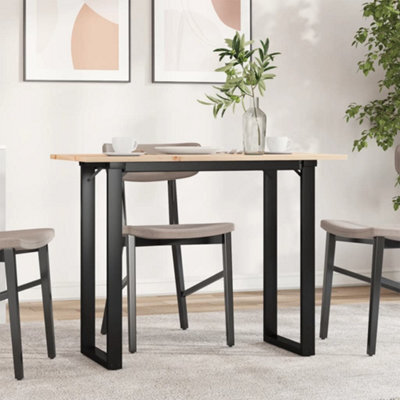 Berkfield Dining Table O-Frame 100X50X75 Cm Solid Wood Pine And Steel - image 1