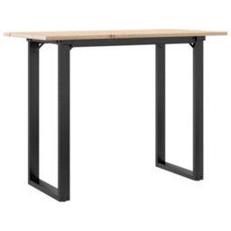Berkfield Dining Table O-Frame 100X50X75 Cm Solid Wood Pine And Steel - thumbnail 6