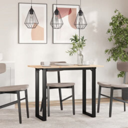 Berkfield Dining Table O-Frame 100X50X75 Cm Solid Wood Pine And Steel - thumbnail 3