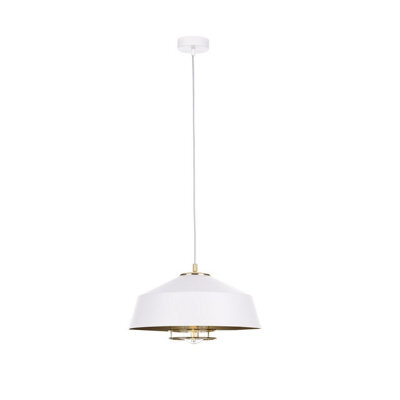 Luminosa Lighting Luminosa Electra Dome Pendant Ceiling Light Gold, White, 34Cm, 1X E27