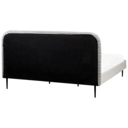 Beliani Bed Corduroy Flayat 180 X 200 Cm (Eu Super King) Light Grey - thumbnail 7