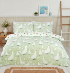 Rapport Home Jemima Duck Microfibre Duvet Cover Set With Pillowcase - thumbnail 1