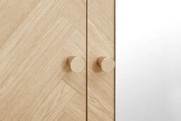 3 Door Oak Brown Wooden Wardrobe With Mirror Birlea Herringford - thumbnail 6