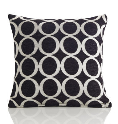 Luxury Living Oh Luxury Geometric Chenille Cushion Black