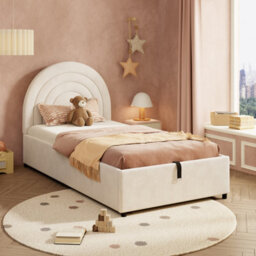 Single Upholstered Bed With Slatted Frame And Headboard - thumbnail 5