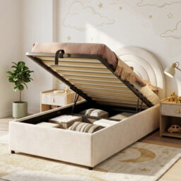 Single Upholstered Bed With Slatted Frame And Headboard - thumbnail 3